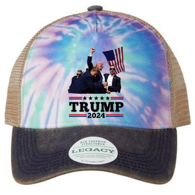 Trump Short Fist Pumped 2024 Pray For Trump Legacy Tie Dye Trucker Hat