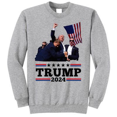 Trump Short Fist Pumped 2024 Pray For Trump Tall Sweatshirt