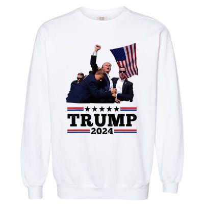 Trump Short Fist Pumped 2024 Pray For Trump Garment-Dyed Sweatshirt