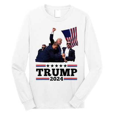 Trump Short Fist Pumped 2024 Pray For Trump Long Sleeve Shirt