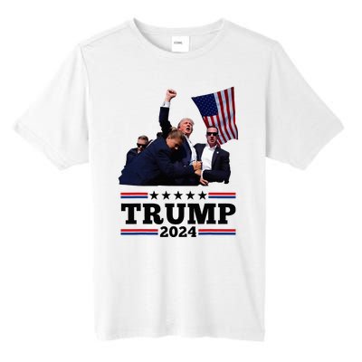 Trump Short Fist Pumped 2024 Pray For Trump Tall Fusion ChromaSoft Performance T-Shirt