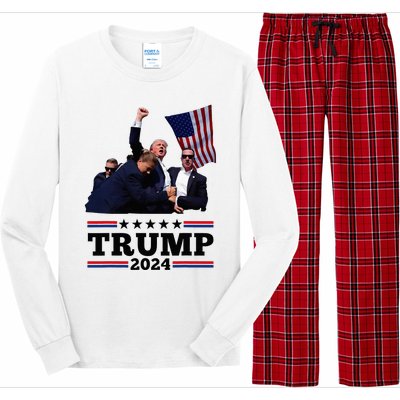 Trump Short Fist Pumped 2024 Pray For Trump Long Sleeve Pajama Set