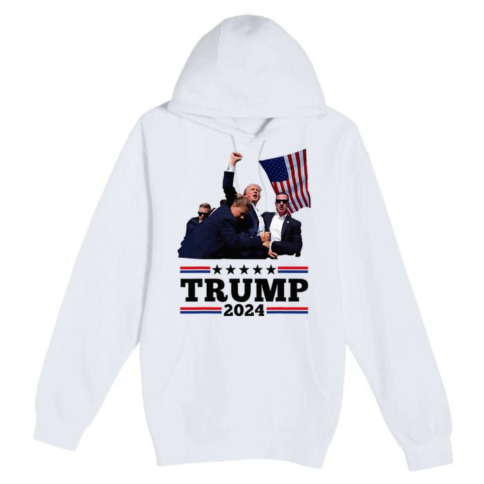 Trump Short Fist Pumped 2024 Pray For Trump Premium Pullover Hoodie