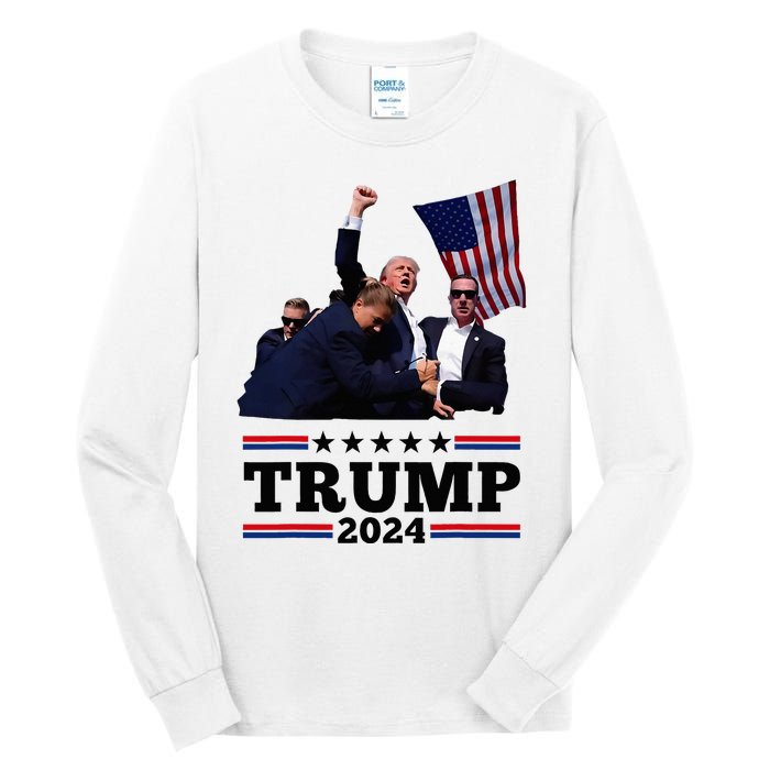 Trump Short Fist Pumped 2024 Pray For Trump Tall Long Sleeve T-Shirt