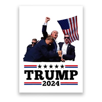 Trump Short Fist Pumped 2024 Pray For Trump Poster