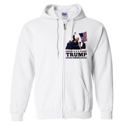 Trump Short Fist Pumped 2024 Pray For Trump Full Zip Hoodie