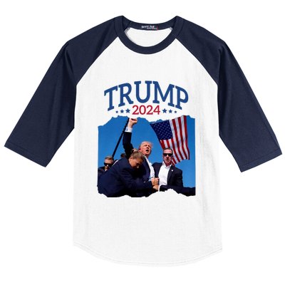 Trump Short Fist Pumped 2024 Pray For Trump NeverS Give Up Baseball Sleeve Shirt