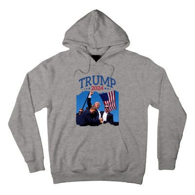 Trump Short Fist Pumped 2024 Pray For Trump NeverS Give Up Tall Hoodie