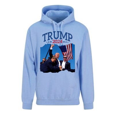 Trump Short Fist Pumped 2024 Pray For Trump NeverS Give Up Unisex Surf Hoodie