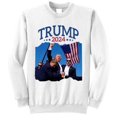 Trump Short Fist Pumped 2024 Pray For Trump NeverS Give Up Sweatshirt