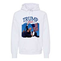 Trump Short Fist Pumped 2024 Pray For Trump NeverS Give Up Premium Hoodie