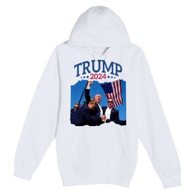 Trump Short Fist Pumped 2024 Pray For Trump NeverS Give Up Premium Pullover Hoodie