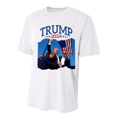 Trump Short Fist Pumped 2024 Pray For Trump NeverS Give Up Performance Sprint T-Shirt