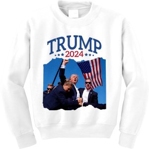 Trump Short Fist Pumped 2024 Pray For Trump NeverS Give Up Kids Sweatshirt