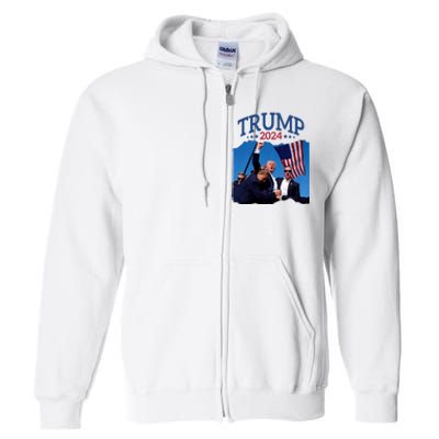 Trump Short Fist Pumped 2024 Pray For Trump NeverS Give Up Full Zip Hoodie