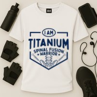 Titanium Spinal Fusion Warrior Spine Surgery Cooling Performance Crew T-Shirt
