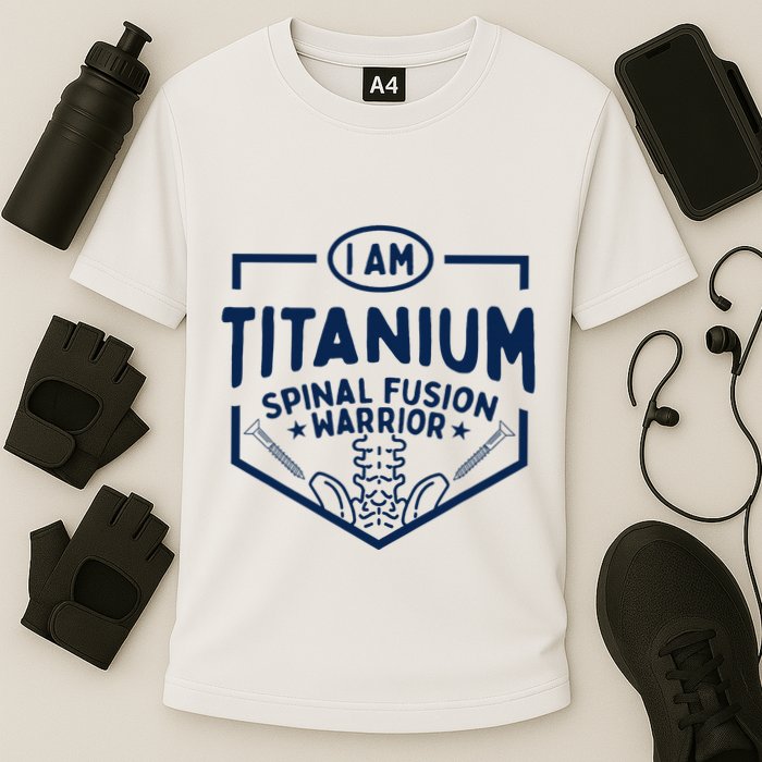 Titanium Spinal Fusion Warrior Spine Surgery Cooling Performance Crew T-Shirt