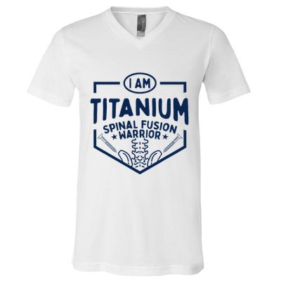 Titanium Spinal Fusion Warrior Spine Surgery V-Neck T-Shirt