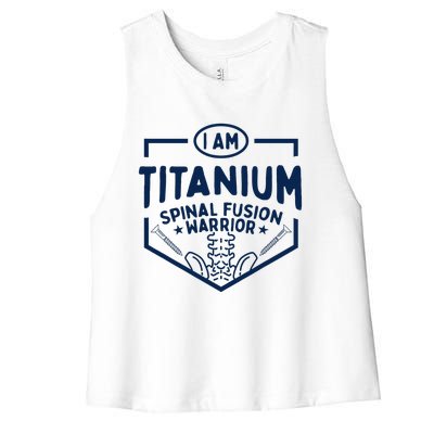 Titanium Spinal Fusion Warrior Spine Surgery Women's Racerback Cropped Tank