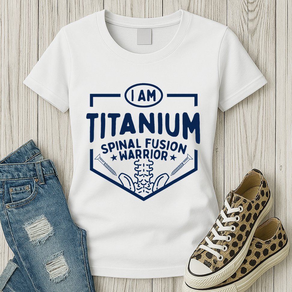 Titanium Spinal Fusion Warrior Spine Surgery Womens T-Shirt