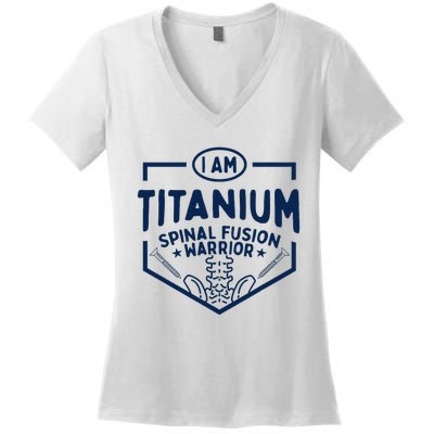 Titanium Spinal Fusion Warrior Spine Surgery Women's V-Neck T-Shirt