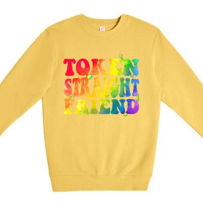 Token Straight Friend Rainbow Colors Premium Crewneck Sweatshirt