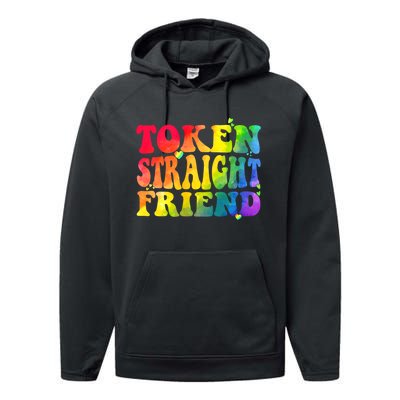 Token Straight Friend Rainbow Colors Performance Fleece Hoodie