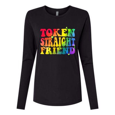 Token Straight Friend Rainbow Colors Womens Cotton Relaxed Long Sleeve T-Shirt