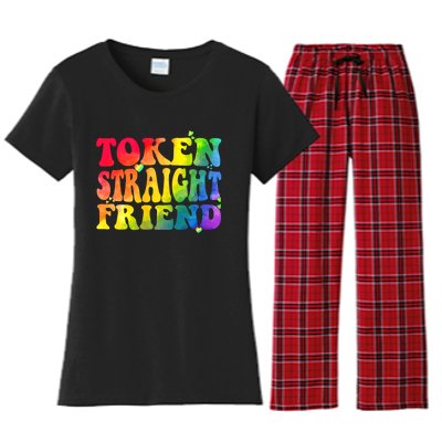 Token Straight Friend Rainbow Colors Women's Flannel Pajama Set