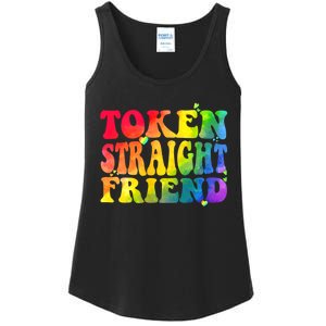 Token Straight Friend Rainbow Colors Ladies Essential Tank