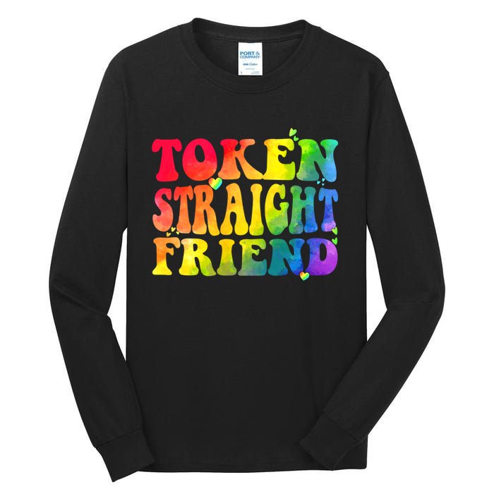 Token Straight Friend Rainbow Colors Tall Long Sleeve T-Shirt