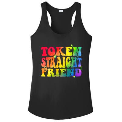 Token Straight Friend Rainbow Colors Ladies PosiCharge Competitor Racerback Tank