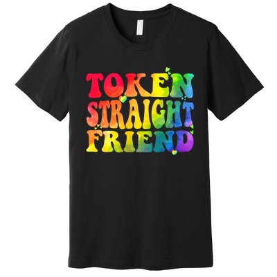 Token Straight Friend Rainbow Colors Premium T-Shirt