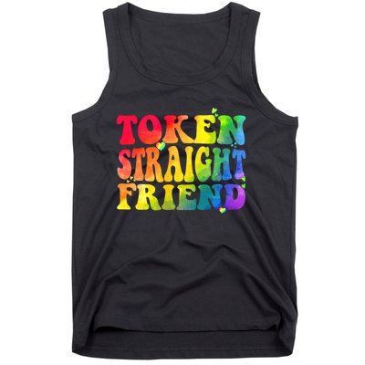 Token Straight Friend Rainbow Colors Tank Top