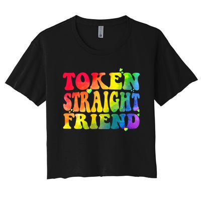 Token Straight Friend Rainbow Colors Women's Crop Top Tee