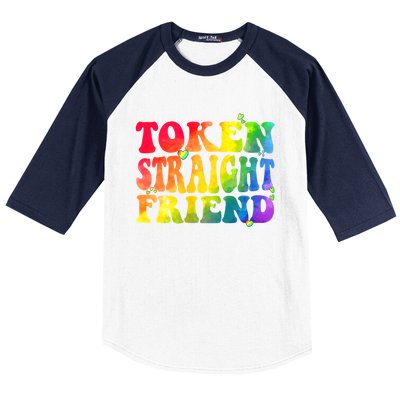 Token Straight Friend Rainbow Colors Baseball Sleeve Shirt