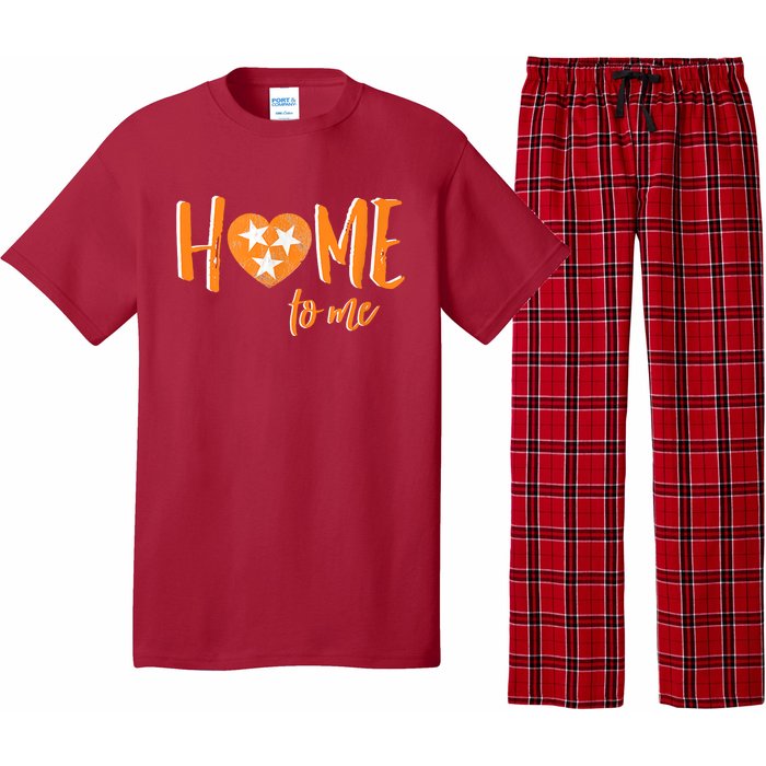 Tennessee State Flag Heart Love My State Football Home Fan Pajama Set