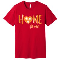 Tennessee State Flag Heart Love My State Football Home Fan Premium T-Shirt