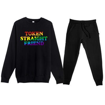 Token Straight Friend Rainbow Colors Premium Crewneck Sweatsuit Set