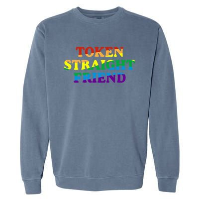 Token Straight Friend Rainbow Colors Garment-Dyed Sweatshirt