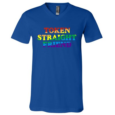 Token Straight Friend Rainbow Colors V-Neck T-Shirt