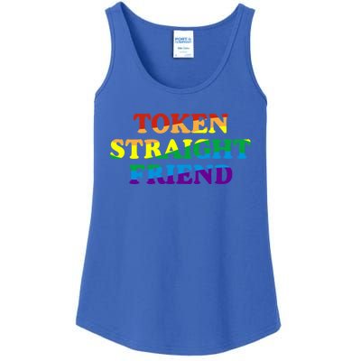 Token Straight Friend Rainbow Colors Ladies Essential Tank