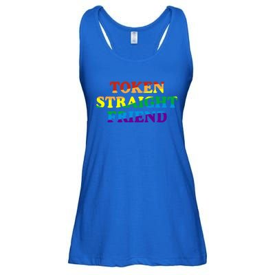 Token Straight Friend Rainbow Colors Ladies Essential Flowy Tank