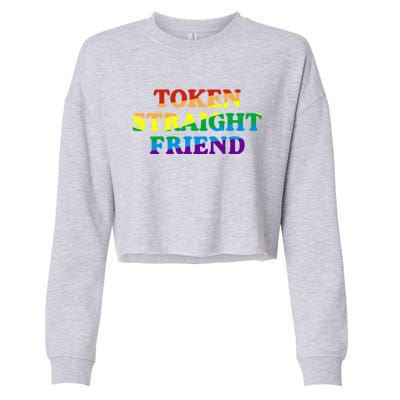 Token Straight Friend Rainbow Colors Cropped Pullover Crew