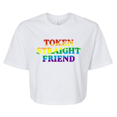 Token Straight Friend Rainbow Colors Bella+Canvas Jersey Crop Tee