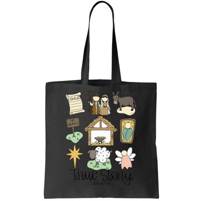 True Story Faith Christmas Jesus Nativity Story Holly Night Tote Bag