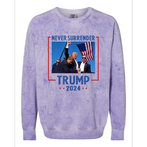 Trump Speech Fist In The Air Pennsylvania Trump 2024 Gift Colorblast Crewneck Sweatshirt