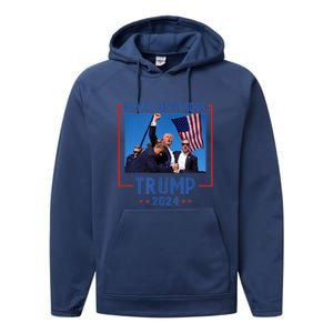 Trump Speech Fist In The Air Pennsylvania Trump 2024 Gift Performance Fleece Hoodie