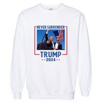 Trump Speech Fist In The Air Pennsylvania Trump 2024 Gift Garment-Dyed Sweatshirt