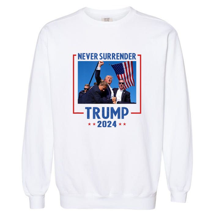 Trump Speech Fist In The Air Pennsylvania Trump 2024 Gift Garment-Dyed Sweatshirt